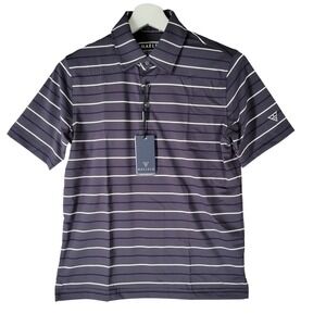 MAELREG Kids Performance Polo Shirt Navy‎ Stripe Short Sleeve Size 10/12